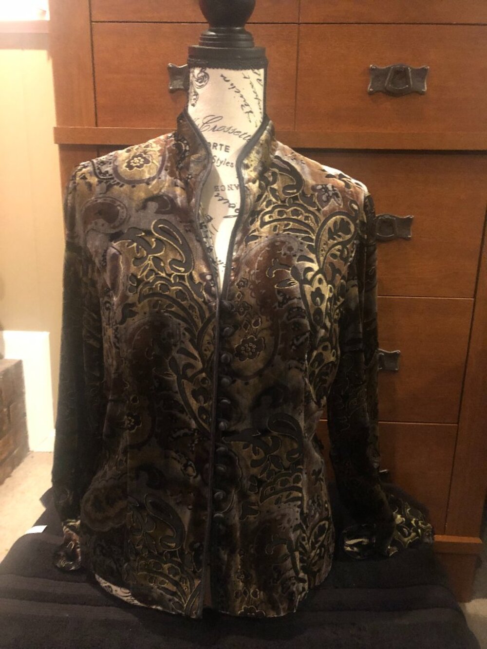 woman's coldwater creek paisley blazer size medium